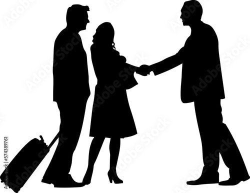 Warm Welcomes: Sketches and Silhouettes of Hospitality in Hotel Reception, Sketching the Magic of a Traveling Family's Arrival at a Hotel, Illustrations of Hotel Reception and Guest Services