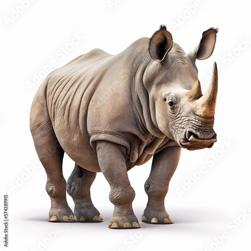 Detailed  cut-out of a single rhinoceros  made with generative AI