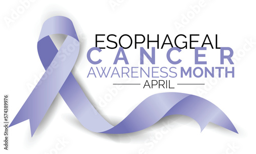Esophageal Cancer Awareness Month with Calligraphy Poster design . Periwinkle Ribbon .April is Cancer Awareness Month.