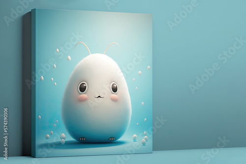 Pink Easter toy Bunny from fur on a pastel pink background