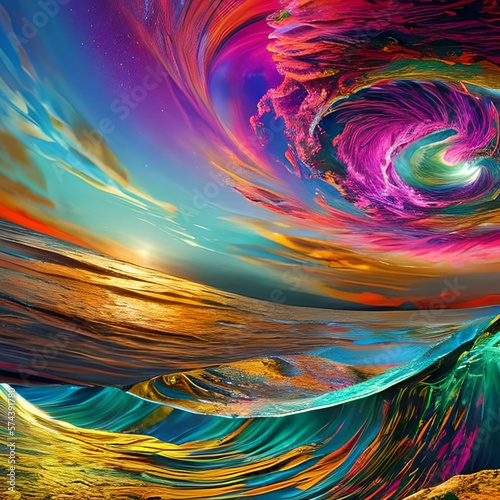 Psychic Waves, abstract background with waves