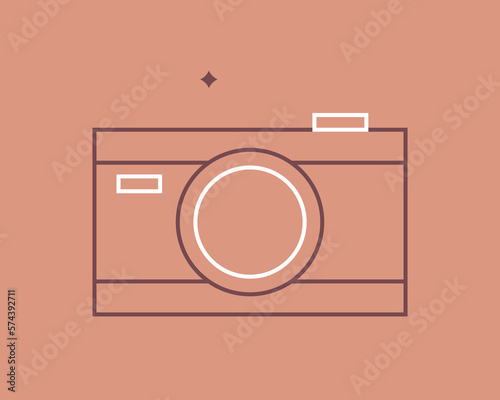 Concept of photography in a flat style. Wedding thin line icon. Love editable stroke icon.  Vector illustration
