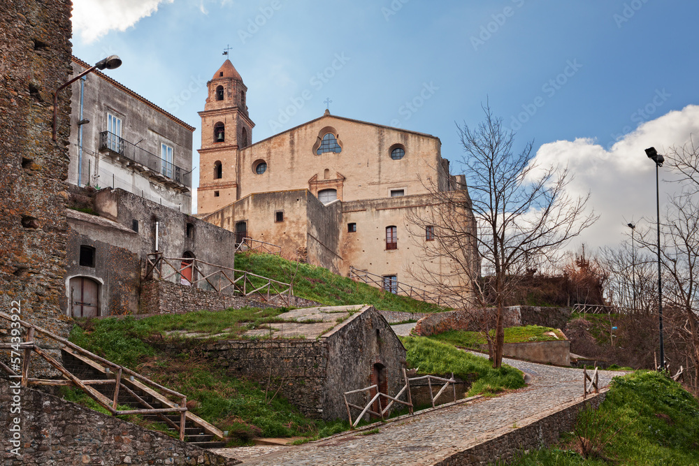Grassano, Matera, Basilicata, Italy: the ancient church Chiesa Madre di San Giovanni Battista, in the picturesque village on the hill
