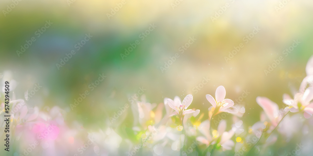 Garden flowers in spring day with blurry bokeh and sparkling Details. Spring time, the flower season and the Cottage Gardens. Ai generated art. Garden flowers in spring day with blurry bokeh and sparkling Details. Spring time, the flower season and the Cottage Gardens. Ai generated art.