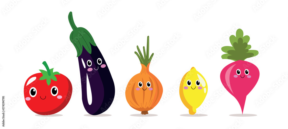 custom made wallpaper toronto digitalFunny Cartoon Characters. Cute Vegetables. Vector Set