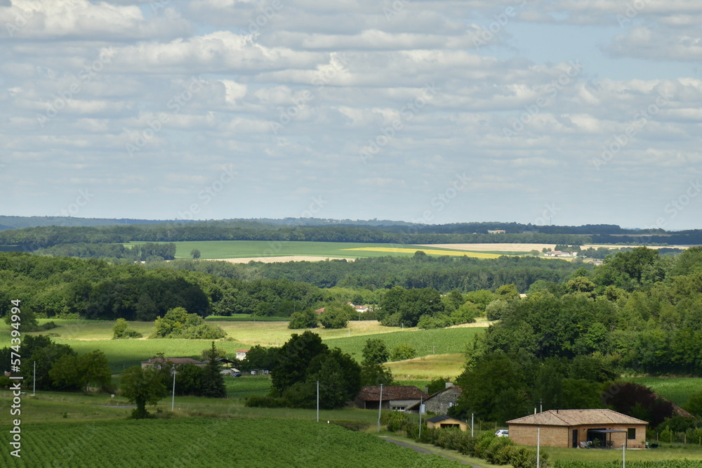 La campagne aux environs de Vendoire entre bois et prairies au Périgord Vert 