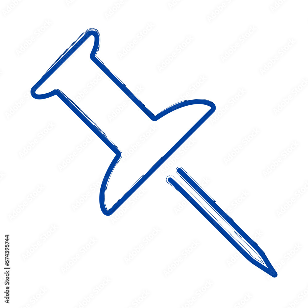 drawing pin brush on white background, vector illustration. drawing pin brush on white background, vector illustration.