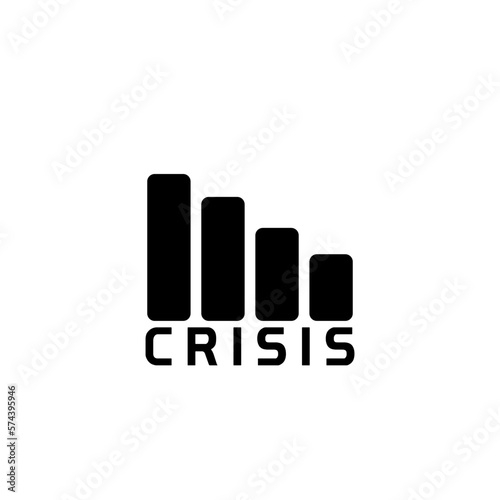 Financial crisis icon in line style 