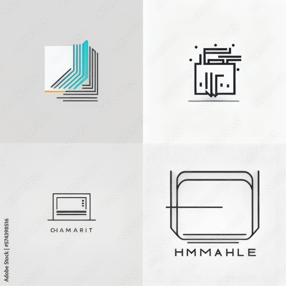 set of computer network icons logo, simple minimal flat illustration, generative ai set of computer network icons logo, simple minimal flat illustration, generative ai