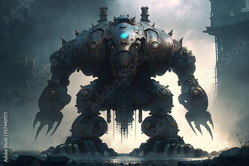 Machine Guardian: The Ironclad Protector of a Mysterious Land Generative AI