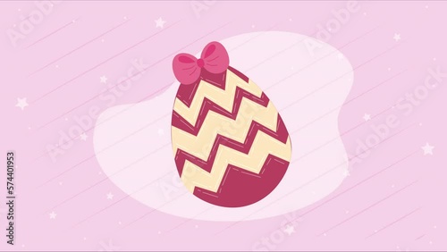 red spring egg painted animation