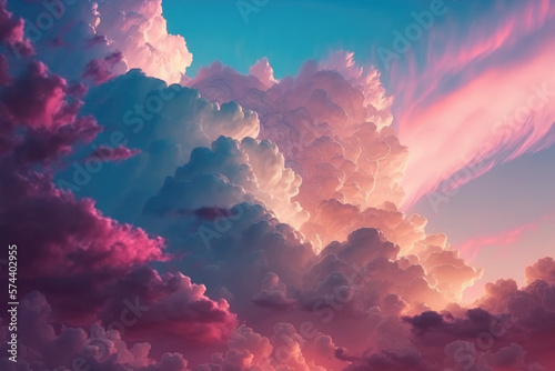 sweet color of sky background. Illustration graphic design generative ai.