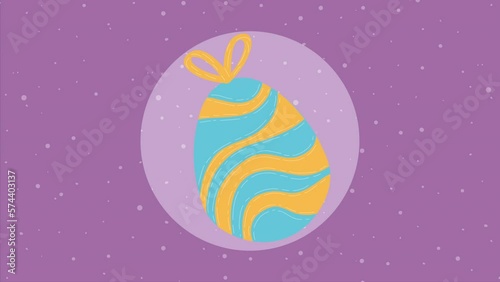 green and yellow spring egg painted