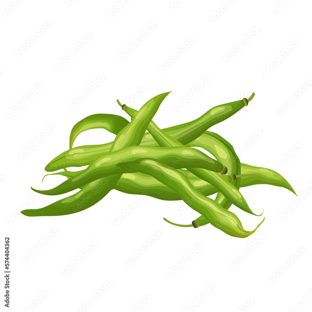 green bean food cartoon vector illustration color sign Stock Vector ...