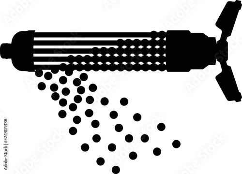 cluster munition, cluster bomb, submunition bomb a form of air dropped or ground-launched explosive weapon detailed realistic silhouette	