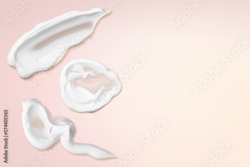 Set of cosmetic smears texture on light background