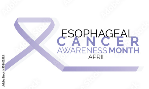 Esophageal Cancer Awareness Month with Calligraphy Poster design . Periwinkle Ribbon .April is Cancer Awareness Month.