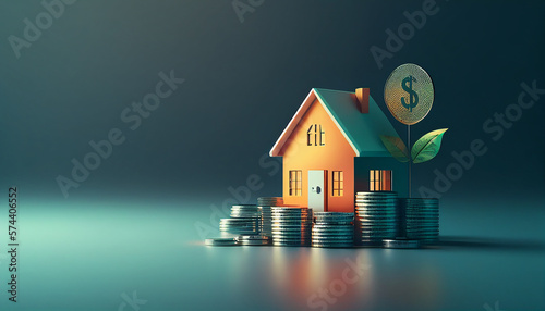 From Renting to Owning: How to Save Money for Your Dream Home. Increasing saving money to buy or rent house. Concept of saving for housing. Generative AI photo