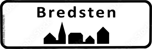 City sign of Bredsten - Byskilt Bredsten