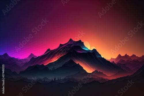 Wallpaper with dark dramatic gradient colors. AI generation © yuliachupina