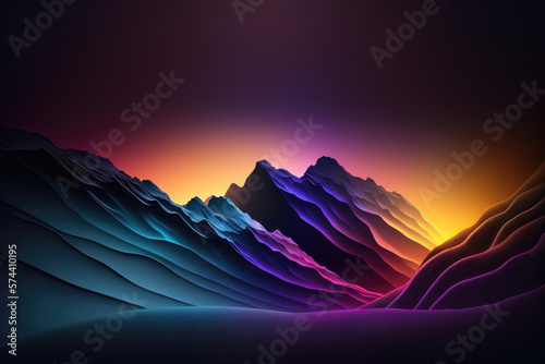 Wallpaper with dark dramatic gradient colors. AI generation
