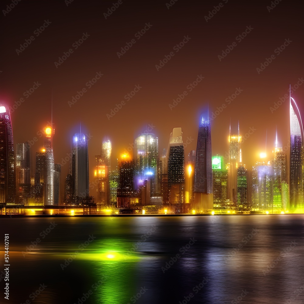 Fototapeta premium City at night - generative ai