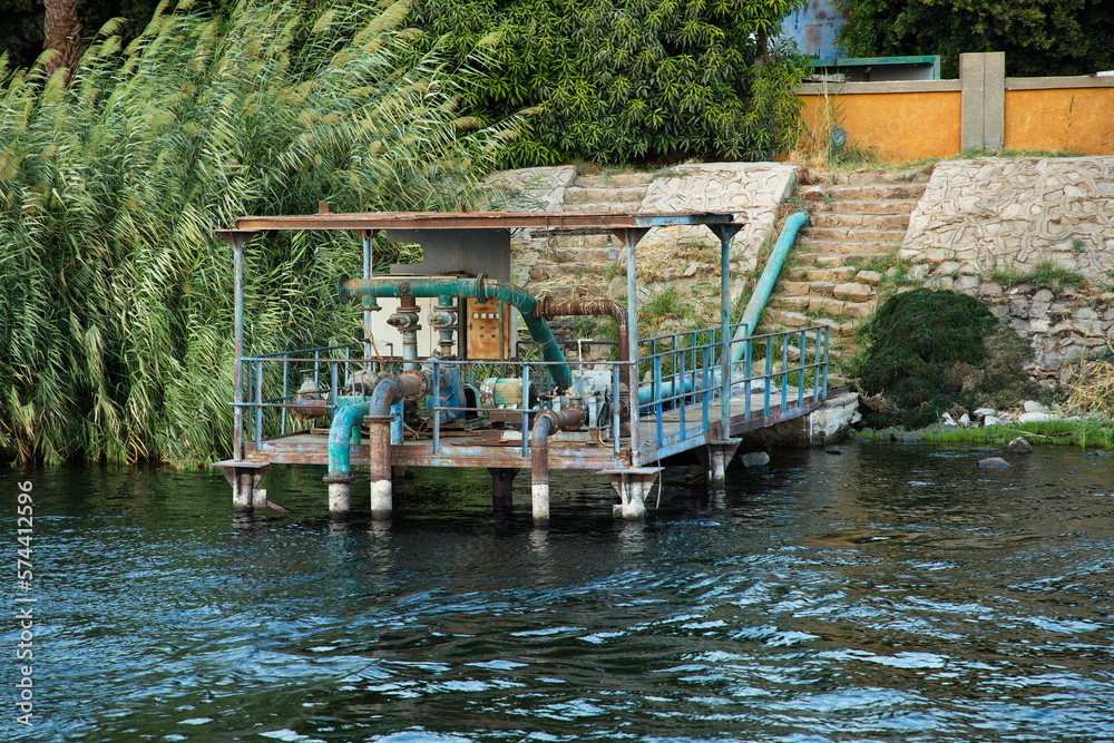 Obraz premium Pump station on Nile, Egypt, Africa 