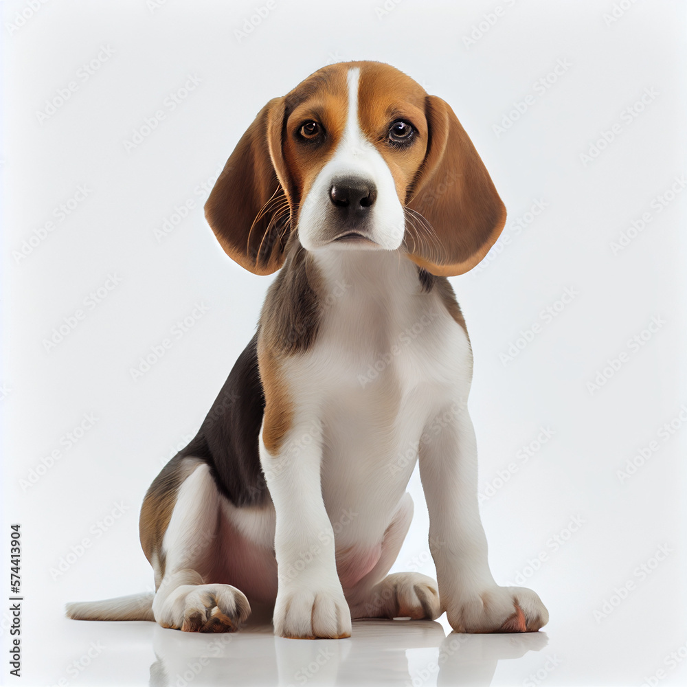 cute beagle dog with expression, isolated on a white background png