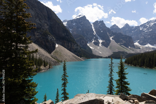 Beautiful Blue Lake and Mountains