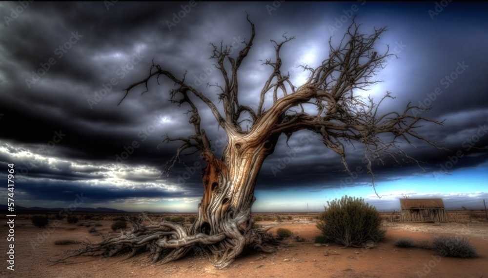 Tree of Death in a Storm and Bad Weather Environment Generated by AI Tree of Death in a Storm and Bad Weather Environment Generated by AI