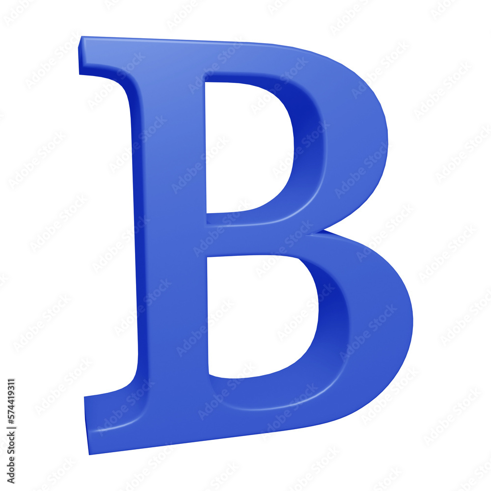 Blue alphabet letter b in 3d render
Blue alphabet letter b in 3d render