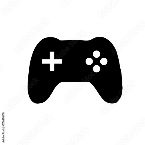 Gaming console icon isolated on white background. Gamepad illustration. Joystick sign. Black pictogram.