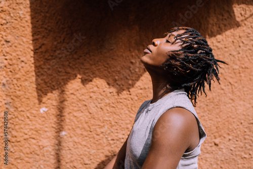 Portrait of a queer masculine black woman	