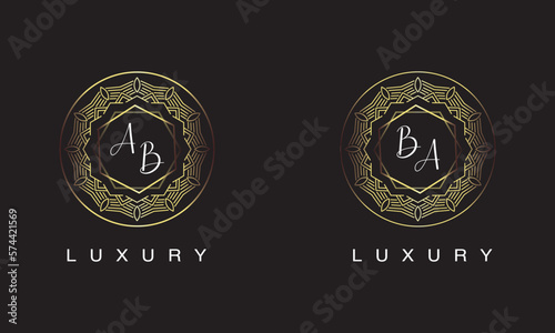 AB and BA luxury logo style.