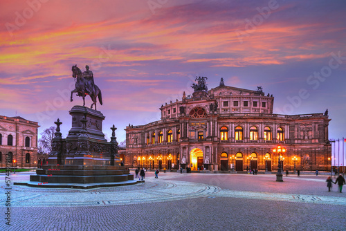 Old town of baroque Dresden, popular touristic attraction, Germany