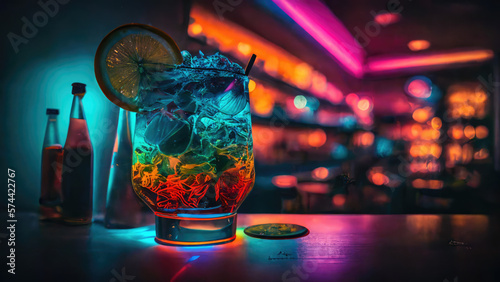 cocktail in bar - ai generative