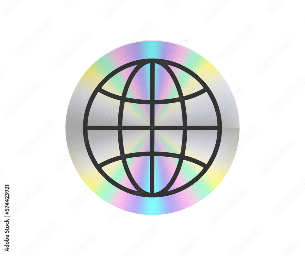 Holographic sticker in a trendy retro y2k style. Vector Graphic with textured foil effect. Vector illustration Holographic sticker in a trendy retro y2k style. Vector Graphic with textured foil effect. Vector illustration