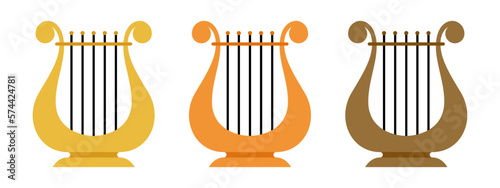 Harp in flat style isolated
