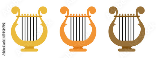 Harp in flat style isolated