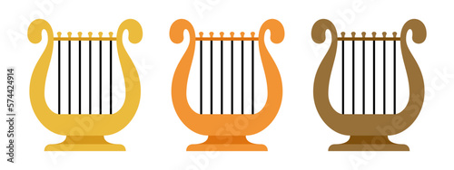 Harp in flat style isolated