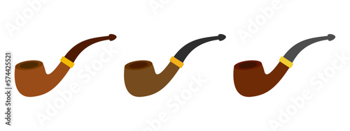 Smoking Pipe in flat style isolated
