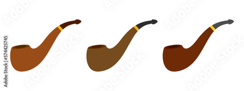 Smoking Pipe in flat style isolated