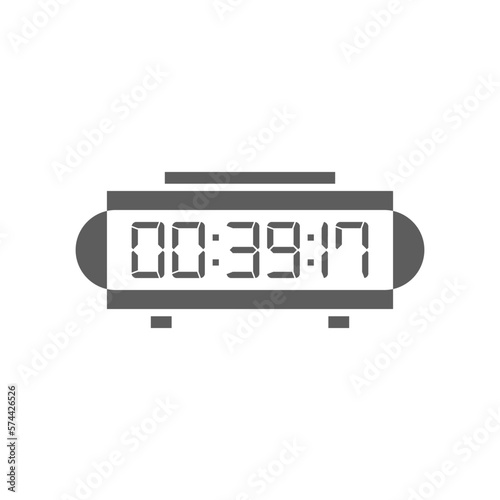 LED digital clock number isolated. Electronic figures for counter or calculator mockup interface design.