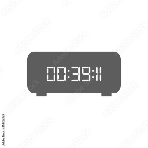 LED digital clock number isolated. Electronic figures for counter or calculator mockup interface design.