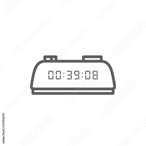 LED digital clock number isolated. Electronic figures for counter or calculator mockup interface design.
