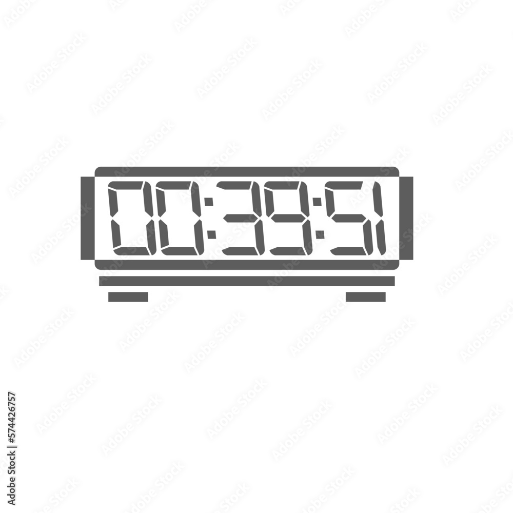 LED digital clock number isolated. Electronic figures for counter or calculator mockup interface design. LED digital clock number isolated. Electronic figures for counter or calculator mockup interface design.