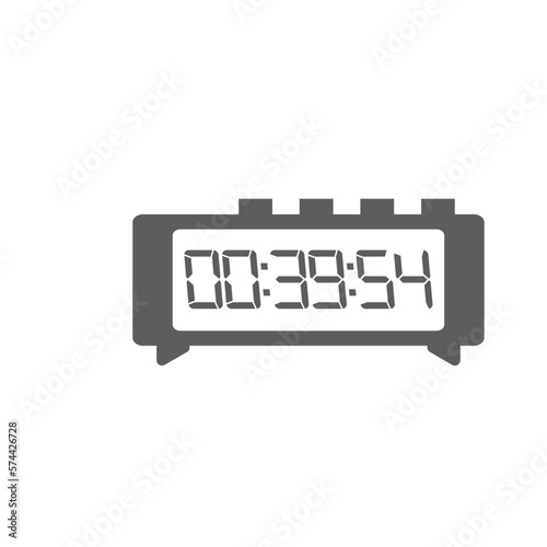 LED digital clock number isolated. Electronic figures for counter or calculator mockup interface design.
