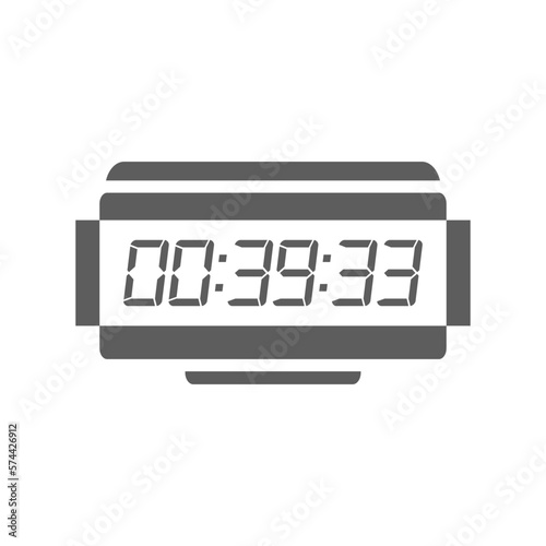 LED digital clock number isolated. Electronic figures for counter or calculator mockup interface design.