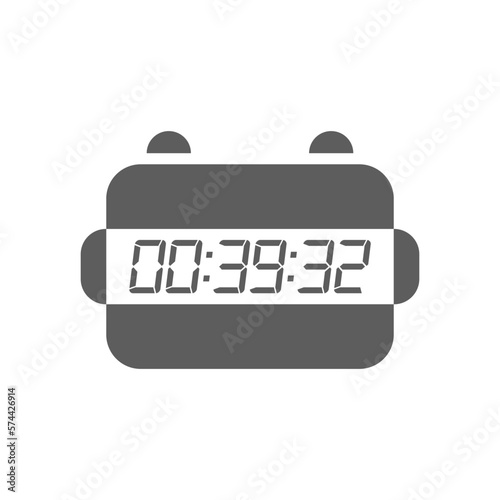 LED digital clock number isolated. Electronic figures for counter or calculator mockup interface design.
