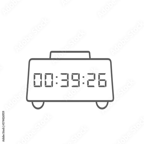 LED digital clock number isolated. Electronic figures for counter or calculator mockup interface design.